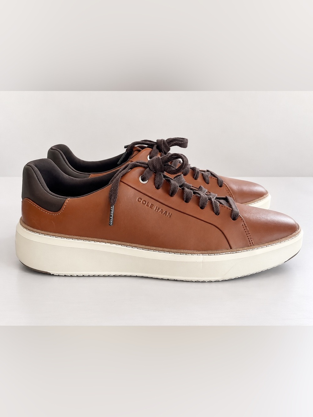 Cole Haan GrandPro Topspin Men’s Sneakers British Tan Leather Size 9M